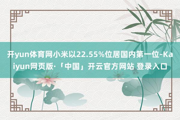 开yun体育网小米以22.55%位居国内第一位-Kaiyun网页版·「中国」开云官方网站 登录入口